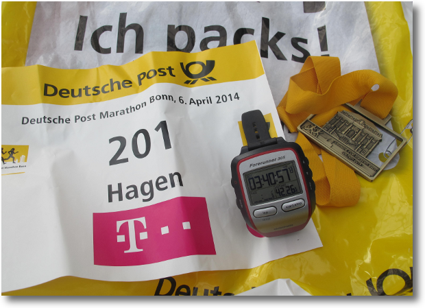 Bonn Marathon 2014 mein Ergebniss