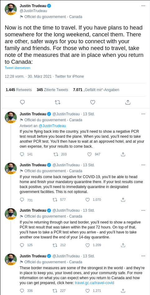 Covid19 Eine klare Ansage zu Reisen in der Pandemie