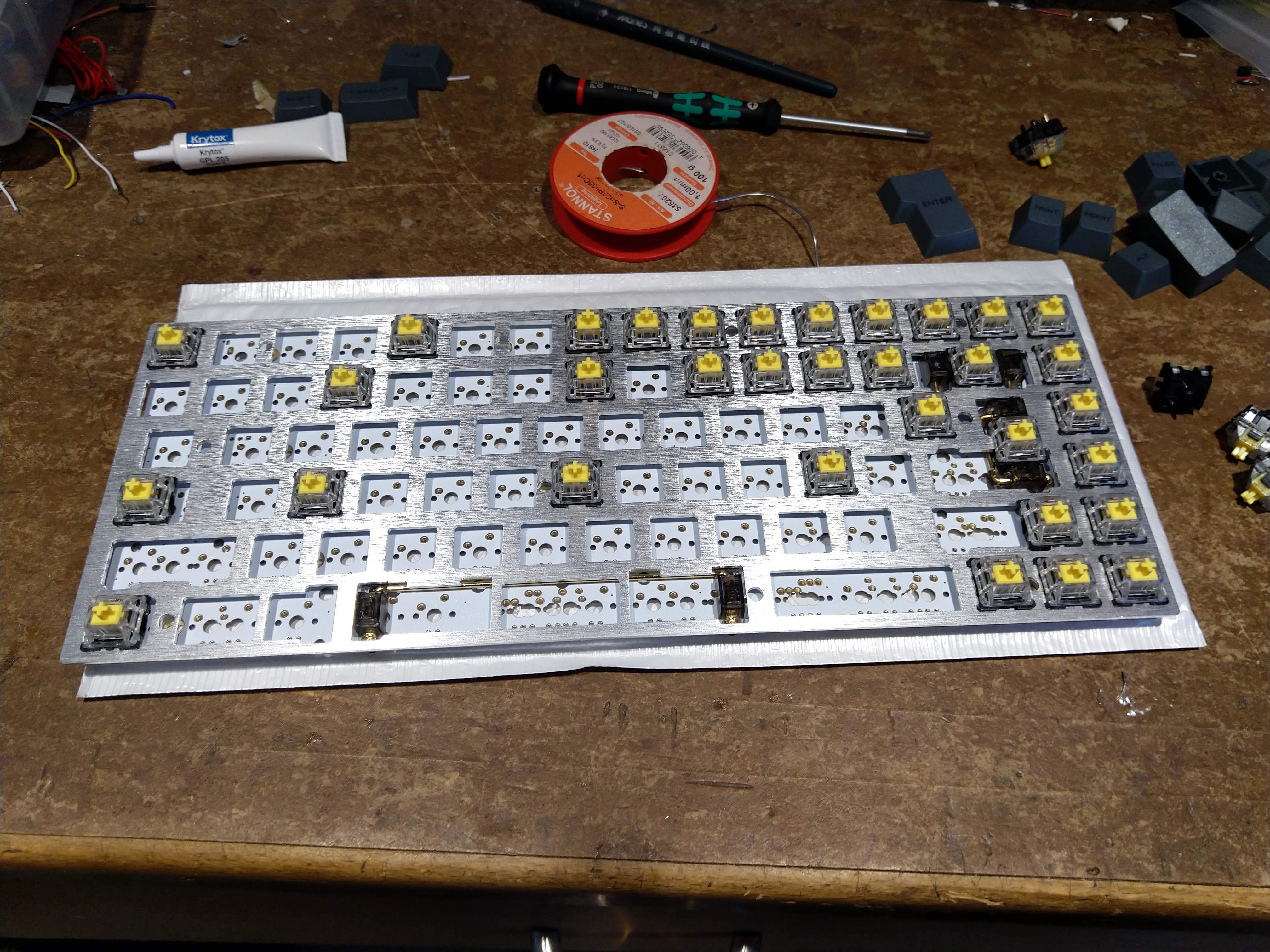 Tastatur beim zusammenbauen