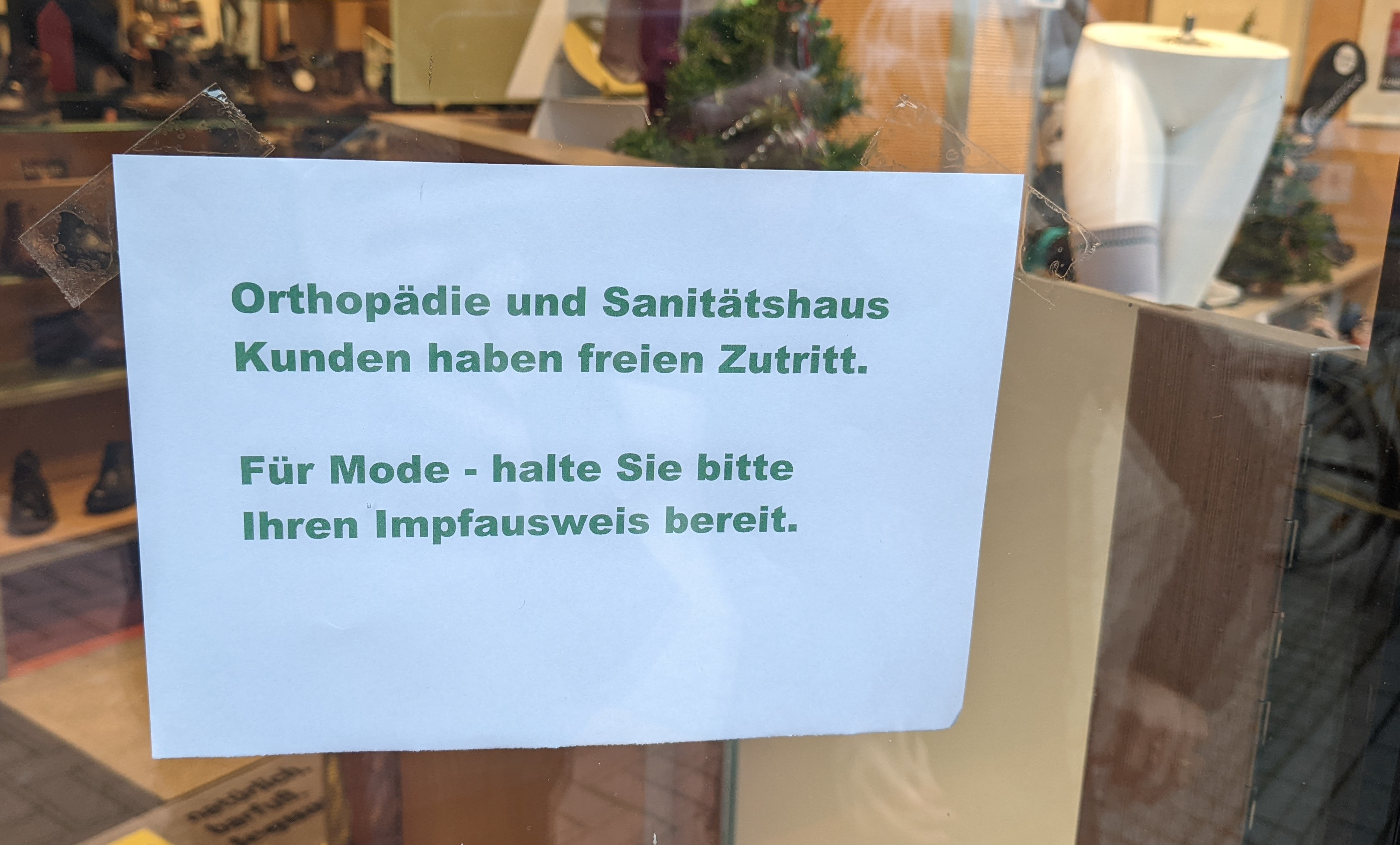 Covid19 Regel im Schuhgeschäft