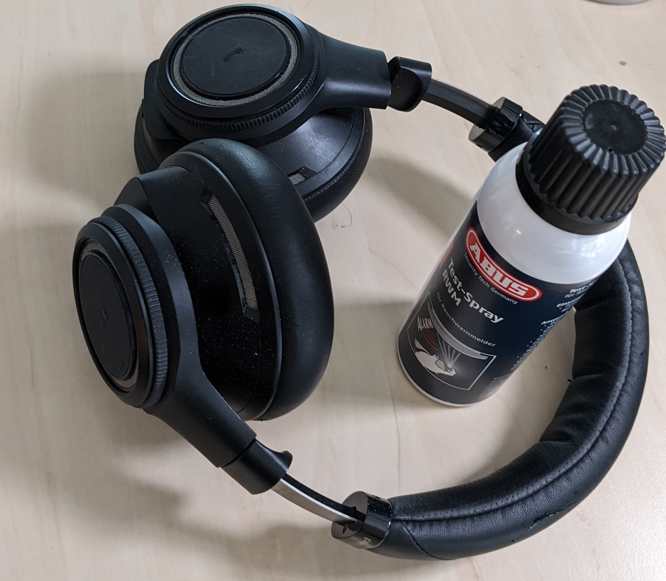 Werkzeug für Rauchmeldertest, Kopfhöhrer, Spray